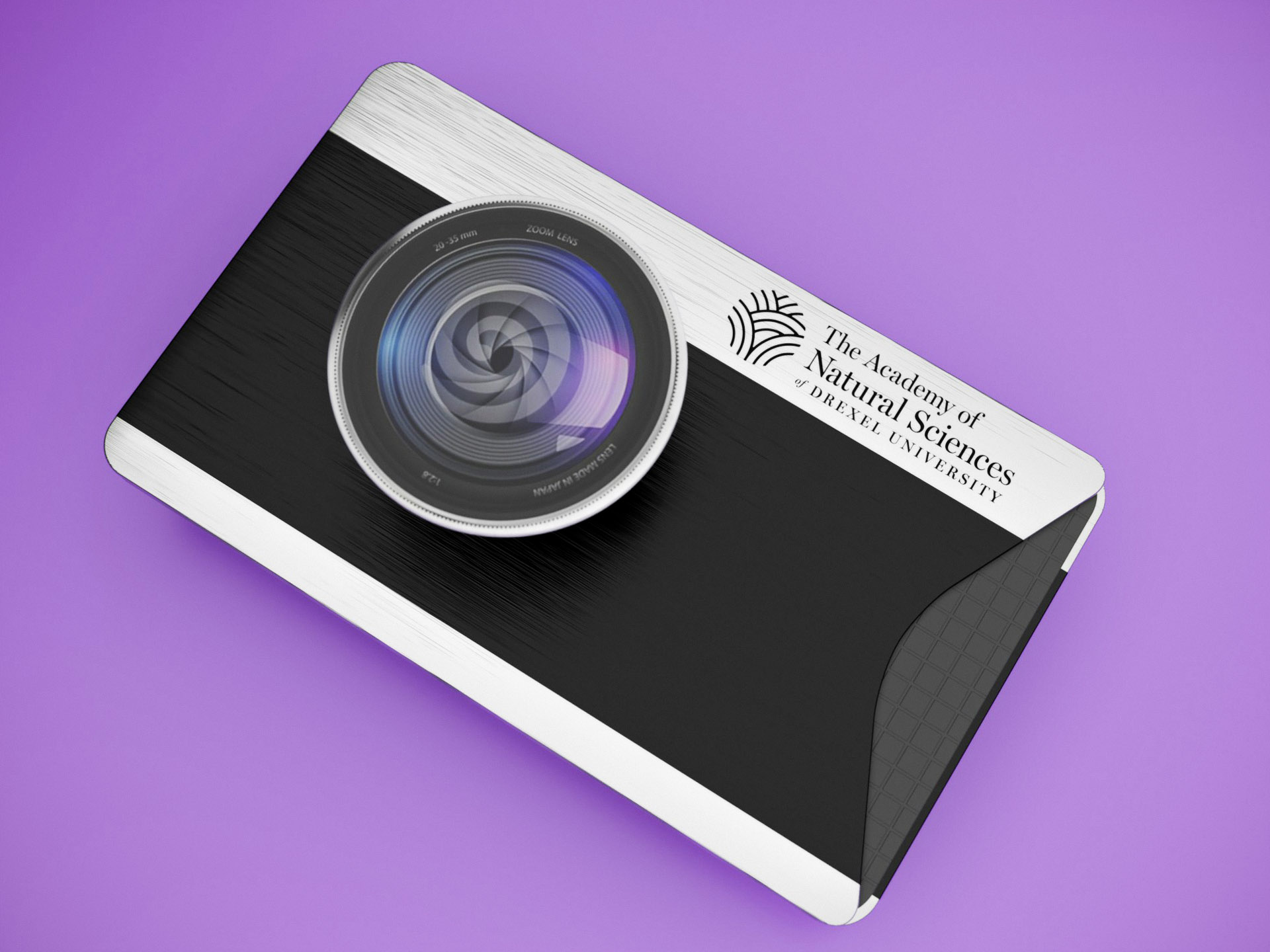 Pop Socket That Looks Like a Camera on a Purple Background