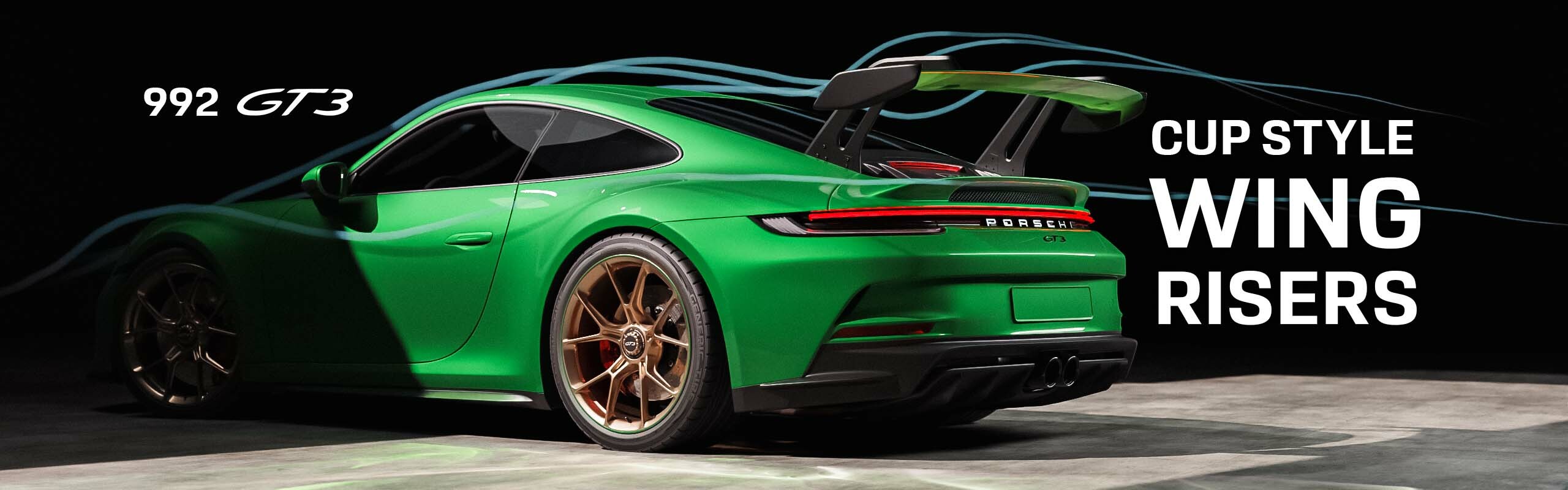 Green Porsche 911 GT3 Render With Airflow Banner